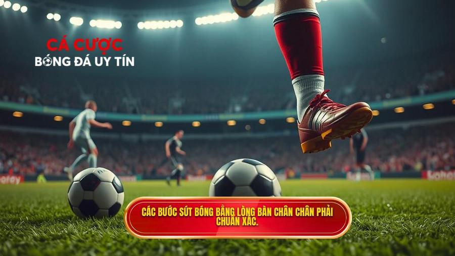 Phân tích chi tiết các bước thực hiện kỹ thuật sút bóng bằng lòng bàn chân phải